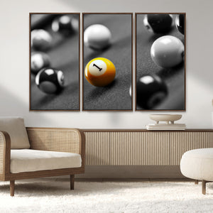 Wall Art Pool Table and Balls Canvas Print