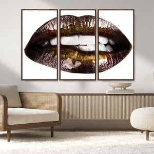 Close Up Lips Wall Art Canvas Print