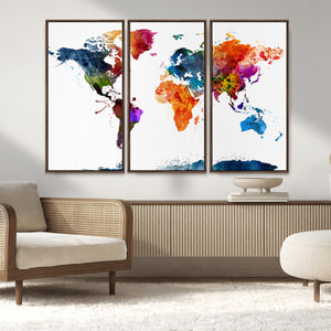 World Map Canvas Print – Detailed Map of the World Wall Art