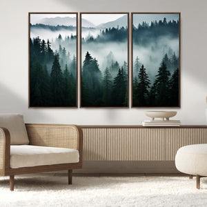 Captivating Misty Forest Wall Art Canvas, Premium Canvas