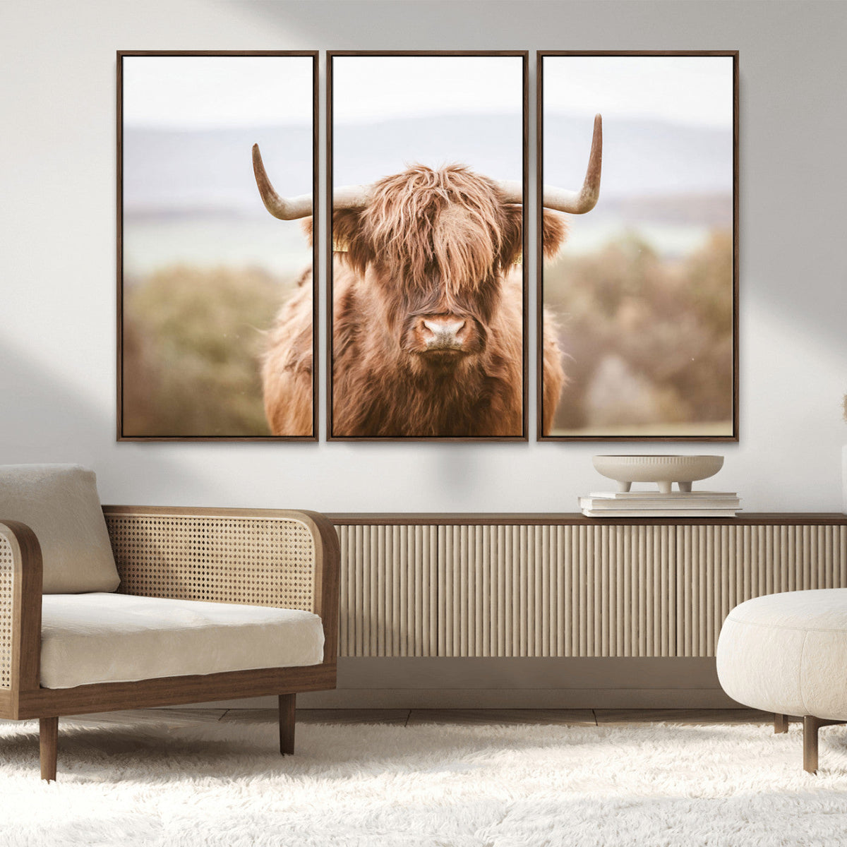 Scottish Serene Highland Cow Canvas Wall Art – Serene
