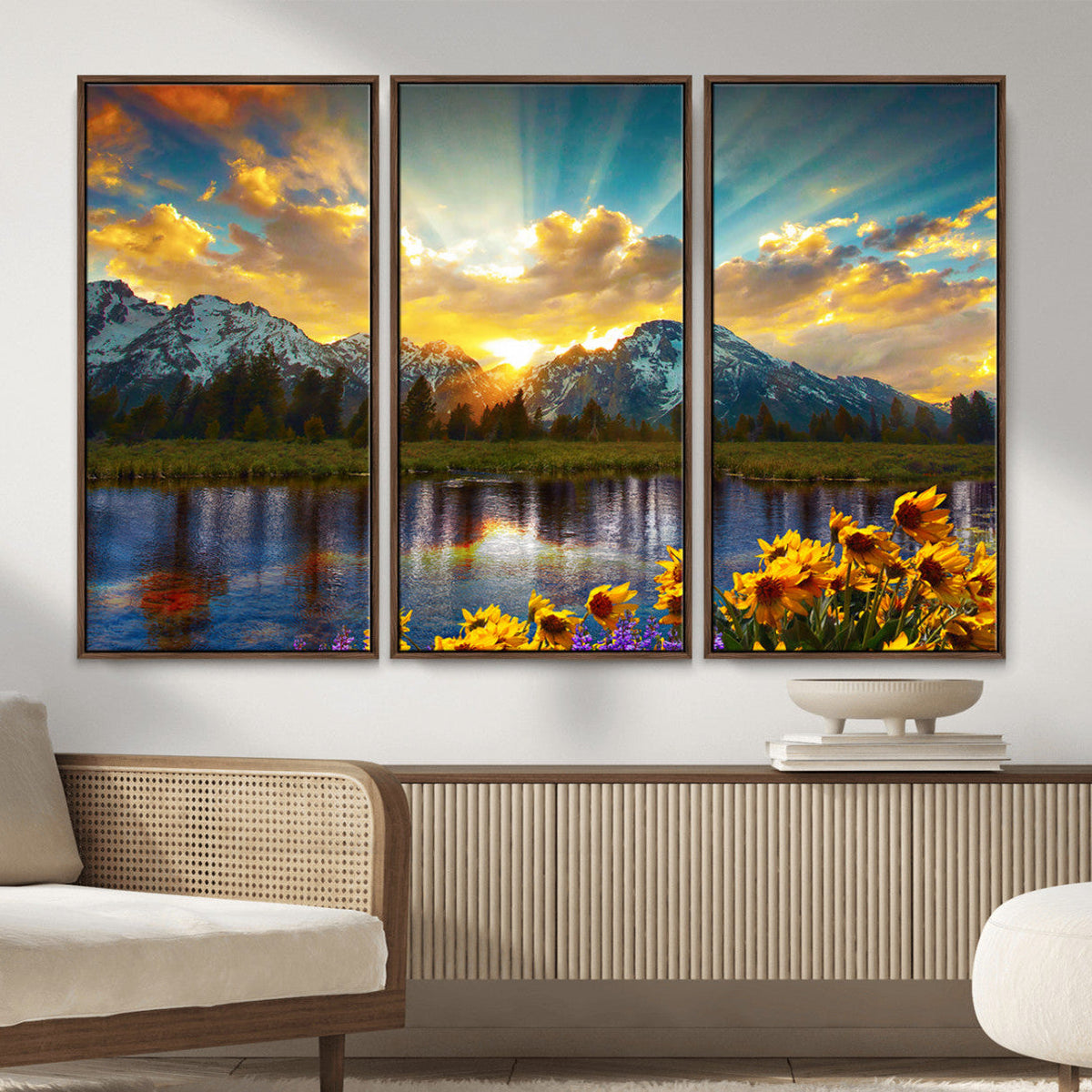 Grand Teton Park Sunrise Wall Art – Vibrant Landscape Canvas