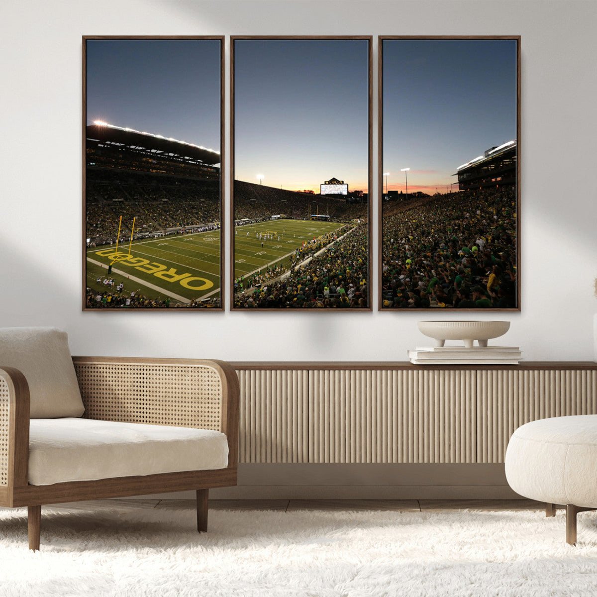 Oregon Ducks Football Team Print - Eugene Autzen Stadium