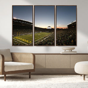 Oregon Ducks Football Team Print - Eugene Autzen Stadium