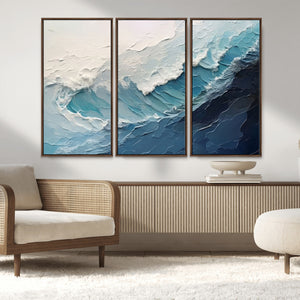 Ocean Wave Canvas Wall Art Print – Coastal Living Room Large