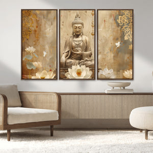 Buddha Wall Art Canvas Print, Buddha Meditation Room Decor,