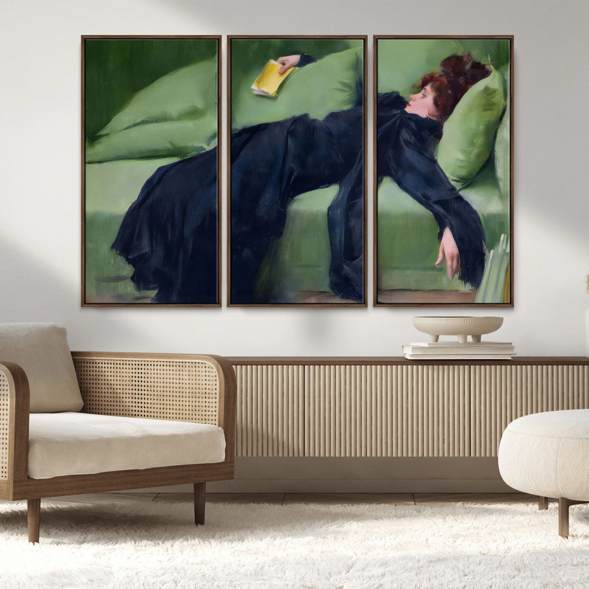 Decadent Girl by Ramon Casas Wall Art Canvas Print, Framed