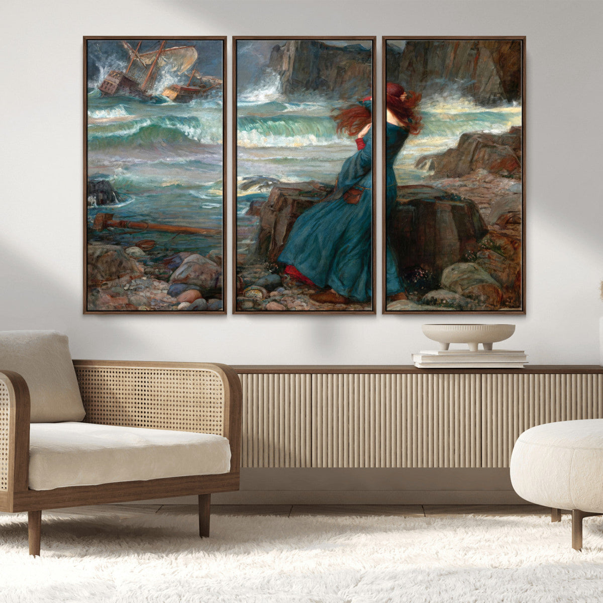 Miranda by the Shore Wall Art Canvas Print – Tempest Scene