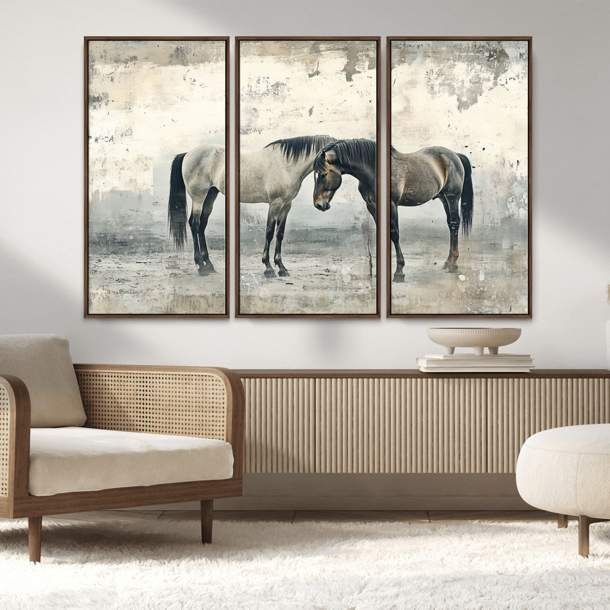 Chines Style Majestic Horses Wall Art | Ready to Hang and