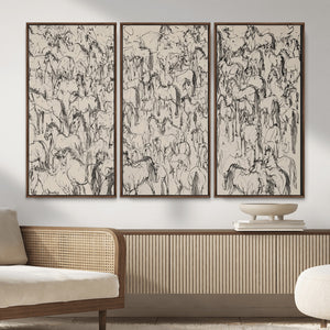 Abstract Horse Sketch Wall Art | Ready to Hang and Framed |