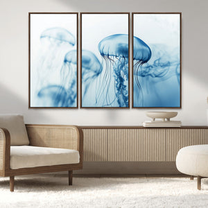Blue Jellyfish Wall Art Canvas Print