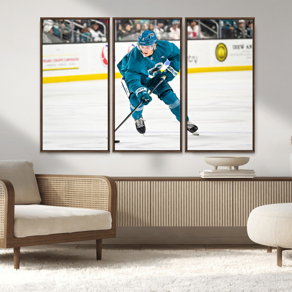 San Jose Sharks Ice Hockey Player Wall Art Canvas Print