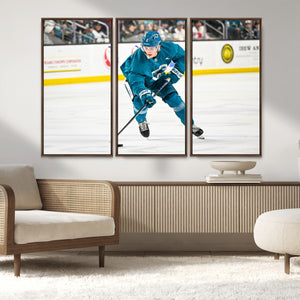 San Jose Sharks Ice Hockey Player Wall Art Canvas Print
