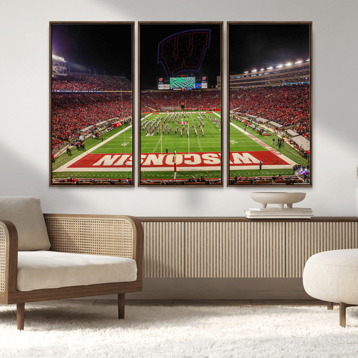 Wisconsin Badgers Football Team Print Canvas- Madison Camp