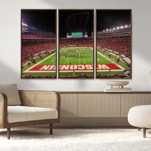 Wisconsin Badgers Football Team Print Canvas- Madison Camp