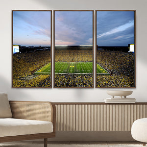 Michigan Stadium Wall Art Canvas Print, Vibrant Game Day