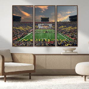 University of Michigan Wolverines Print Canvas, Football