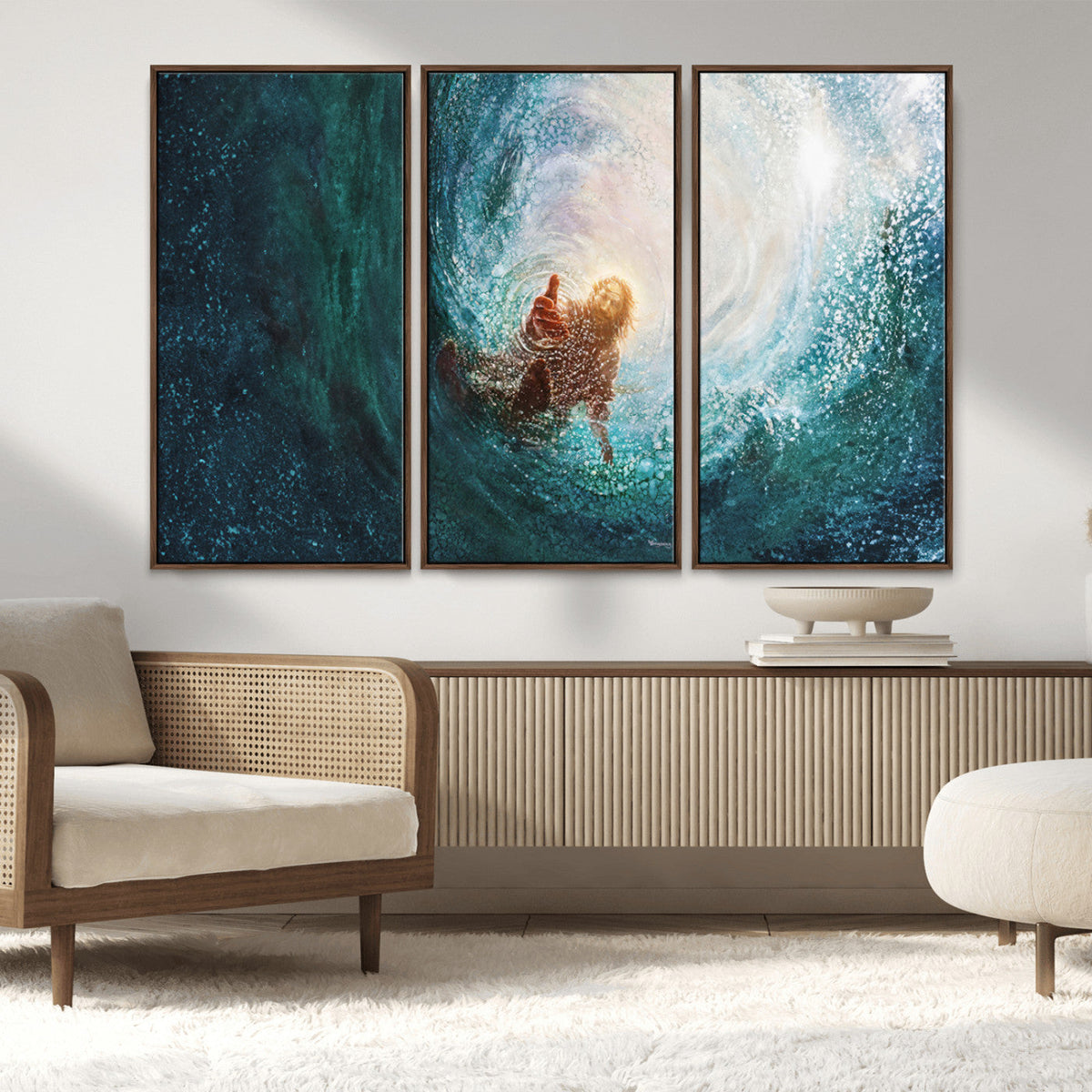 Powerful Jesus Canvas Print - Hand of Salvation,