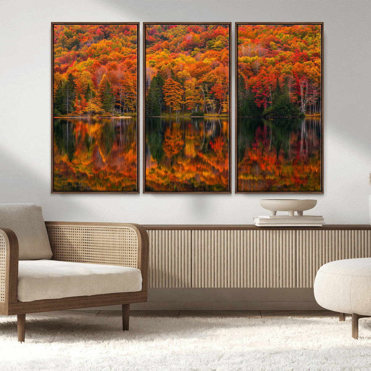 Fall Foliage Wall Art - Autumn Reflection Canvas Print,