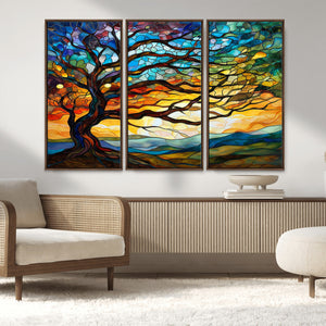 Mosaic Tree Wall Art | Ready to Hang Stained Glass Style
