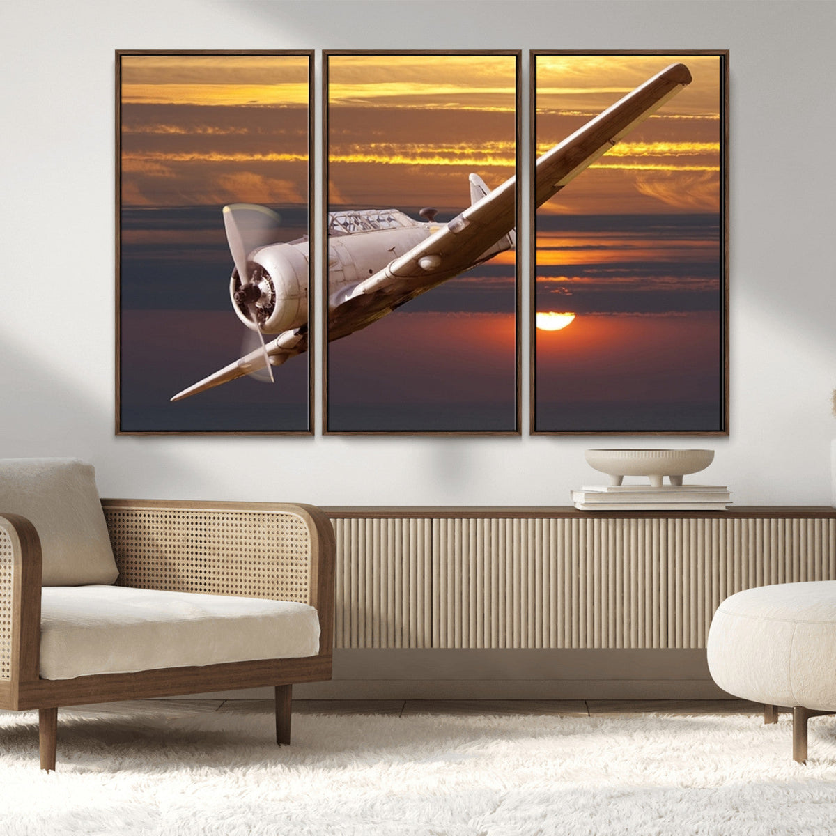 Old War Plane Wall Art Canvas Print