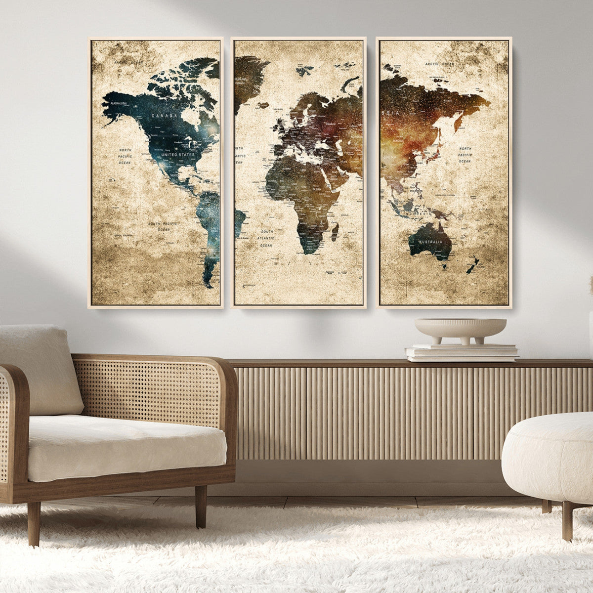 World Map Canvas Print – Detailed Map of the World Wall Art