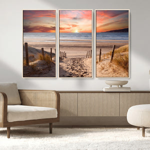 Sunset on the Sea Wall Art Canvas Print
