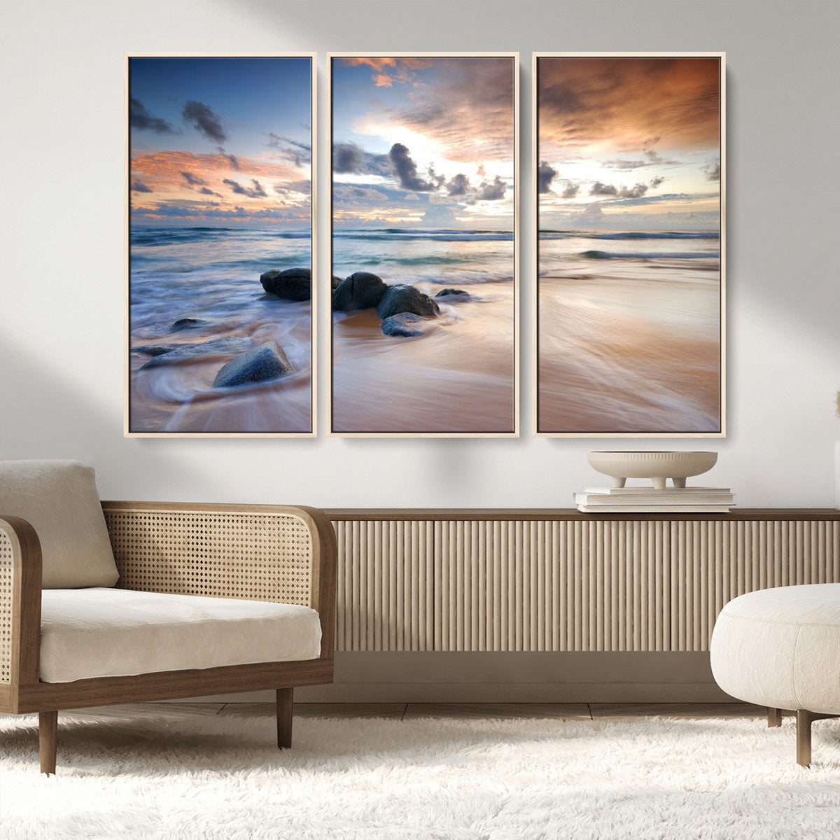 Serene Weather On The Beach Wall Art Canvas Print