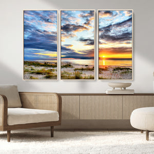 Sunset On The Ocean Wall Art Canvas Print