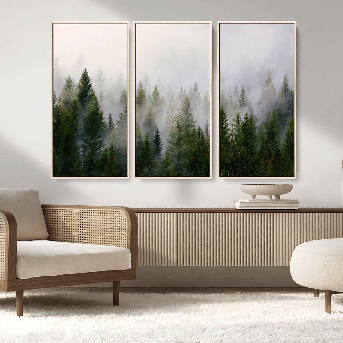 Forest Wall Art Canvas Print | Foggy Forest Wall Art | Pine