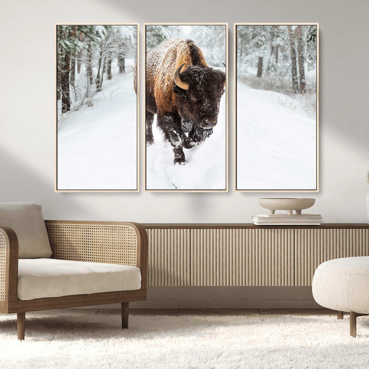 Bison Wall Art Canvas Print For Farmhouse, Animal Canvas
