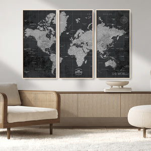 World Map Canvas Print – Detailed Map of the World Wall Art