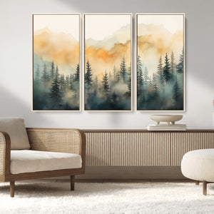 Abstract Forest Print - Mountain Wall Art | Autumn Landscape