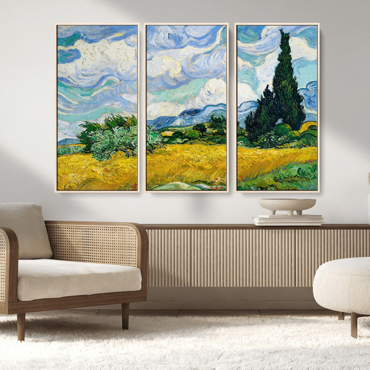 Wheatfield With Cypresses By Van Gogh Painting Wall Art