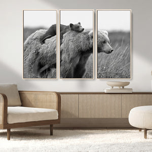 Bear and Cub Wall Art Canvas | 399 Bear Cub