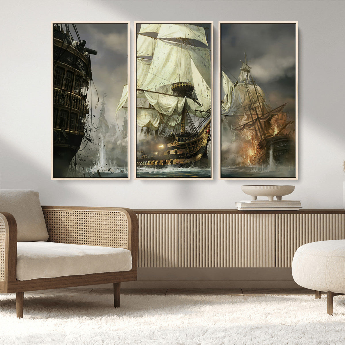 Pirate Ship War Wall Art Canvas Print