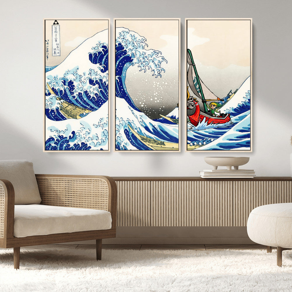 Katsushika Hokusai Kanagawa Giant Wave Wall Art Canvas Print