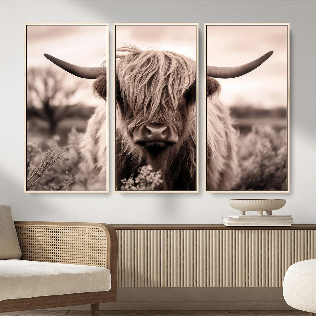 Scottish Cow Longhorn Wall Art Canvas Print
