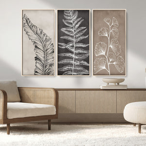 Minimalist Botanical Wall Art Canvas Print, Framed and Ready