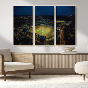 Michigan Stadium Night Game Wall Art – Sports Arena Aerial