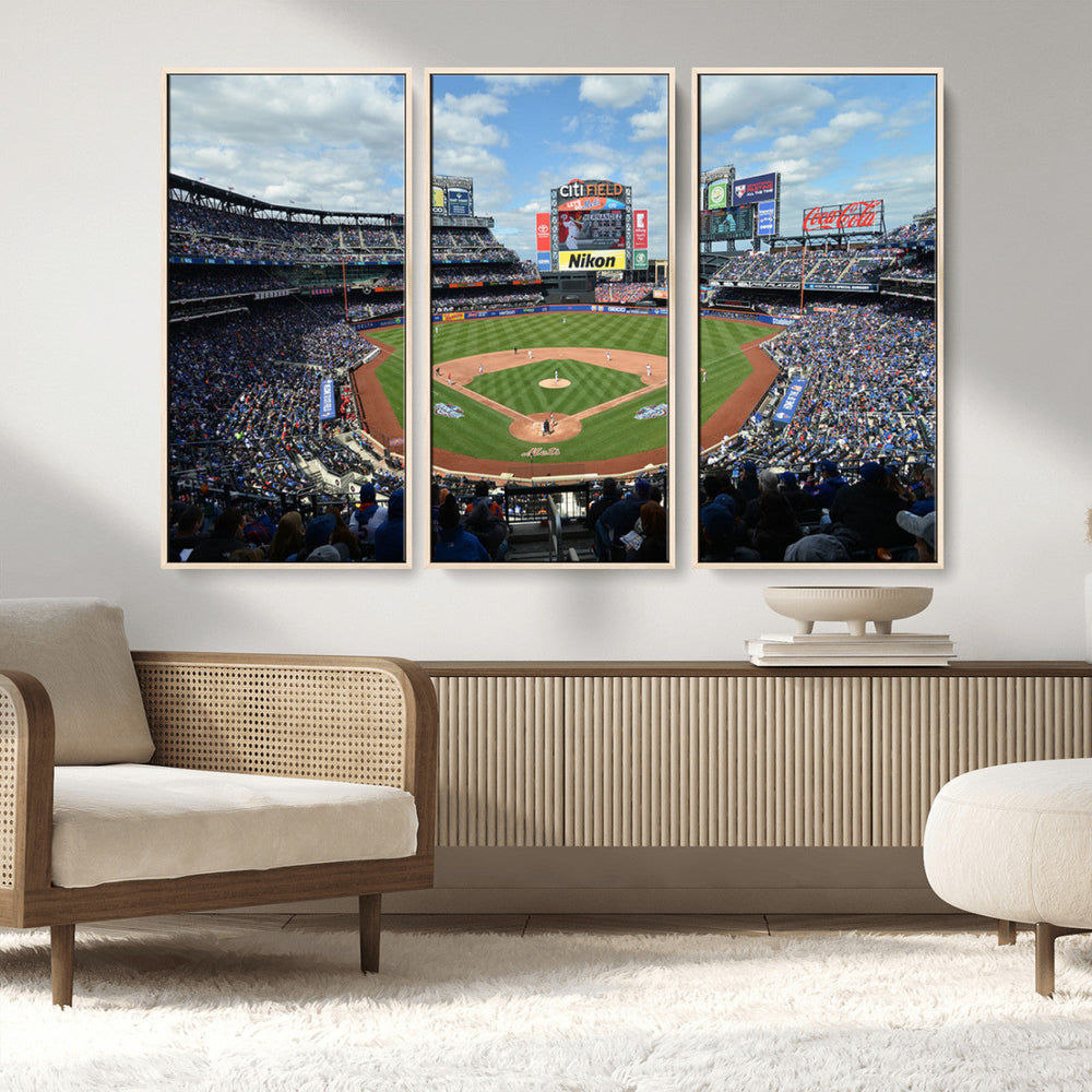 New York Mets Baseball Team Print - Citi Field Stadium Wall