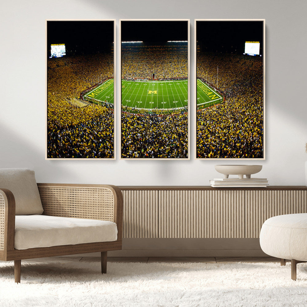Stadium in Michigan Wall Art Canvas Print, Framed American