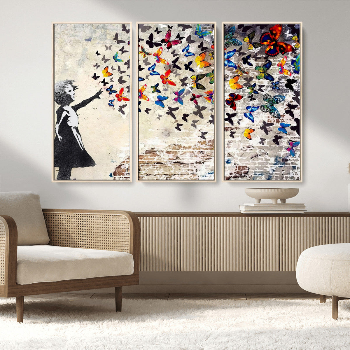 Banksy Graffiti Wall Art Canvas Print: Girl Releasing