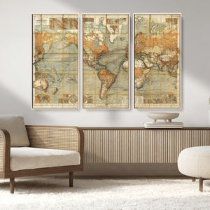 Push Pin World Map Canvas Print – Travel Tracker Wall Art