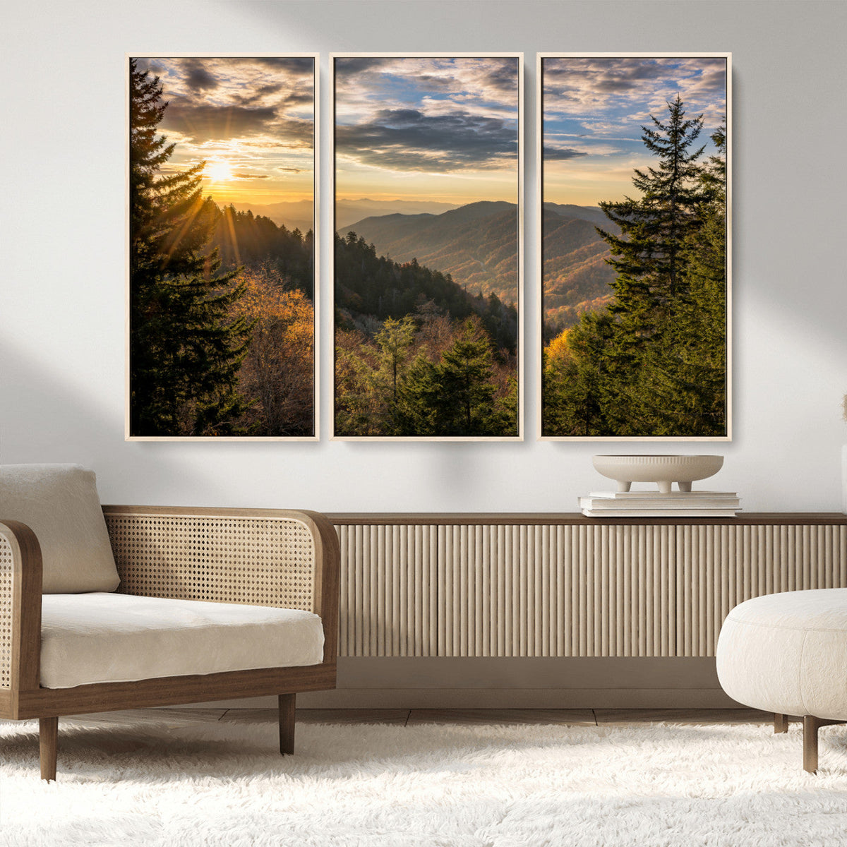 Sunrise Over the Smoky Mountains Canvas Wall Art –
