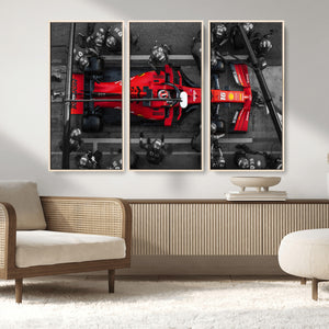 Ferrari Pit Stop Canvas Wall Art – Precision and Speed