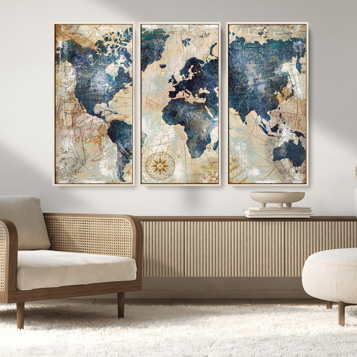 World Map Canvas Print – Framed Wall Art for Couples,