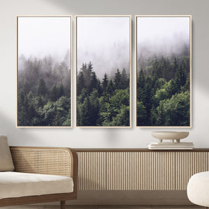 Misty Forest Wall Art | Foggy Forest Canvas Print | Large