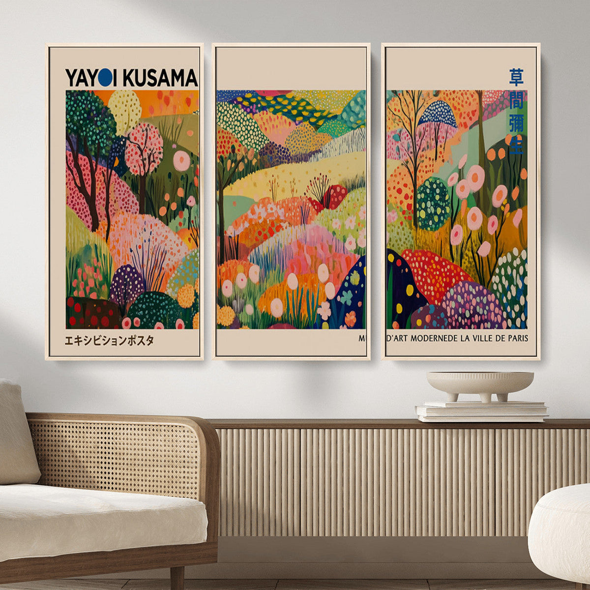 Yayoi Kusama Japanese Art Canvas Print, Abstract Art, Large