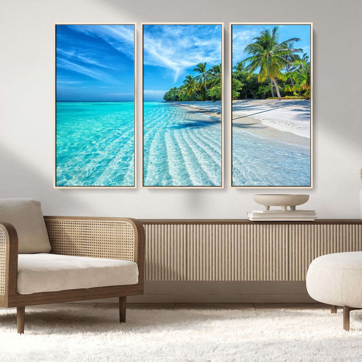 Tropical Beach Wall Art Canvas Print - Serene Ocean